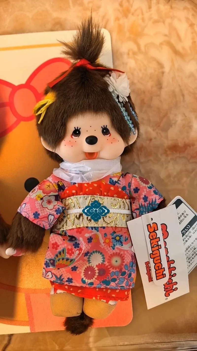 Disponibile Originale Monchhichi Kimono giapponese Serie Face bianco Taglia S Geisha Collezione di giocattoli alla moda Modello Regali di compleanno per ragazze