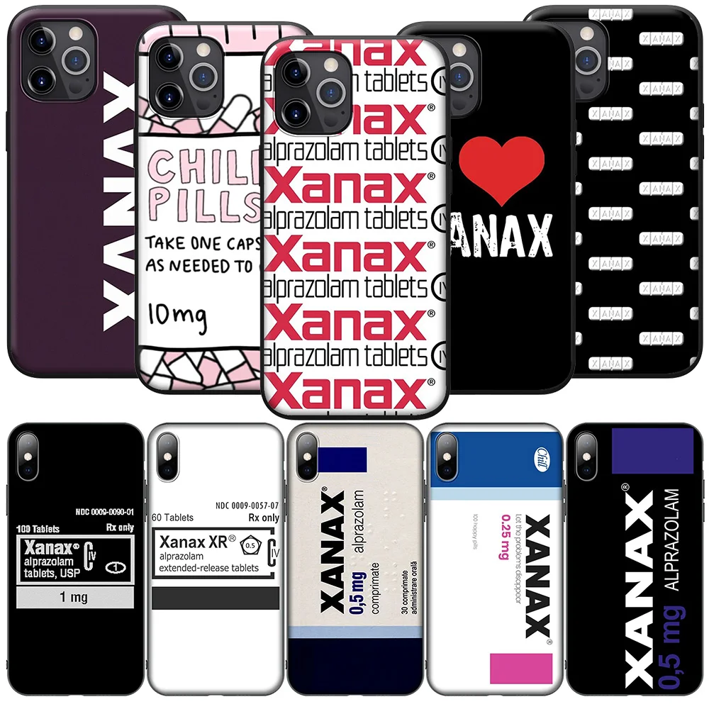 SO177 XANAX Chill Pill Cover Phone Case for iPhone 16 15 14 13 7 8 Pro Max Mini Plus