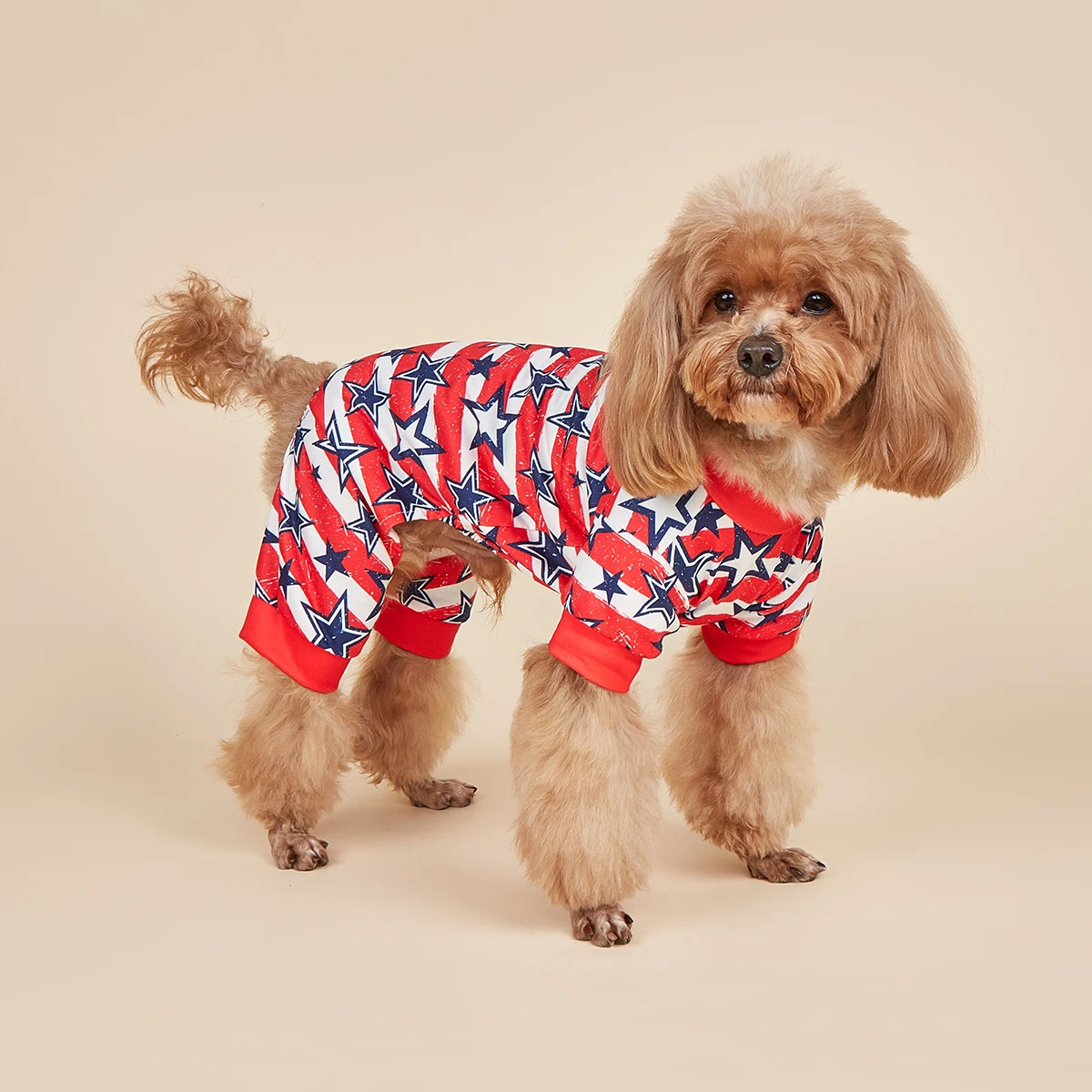 Pijama listrado para cães pequenos, bandeira americana, roupa de cachorro estrela, cachorro Onesie com pés, Pet Cat Outfit, traje de menino, Ind