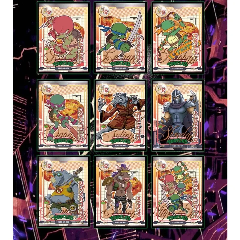 Teenage Mutant Ninja Turtles Cards Collection Anime Peripherals Characters Raphael Donatello Cards Box Paper Hobby Gifts Toys
