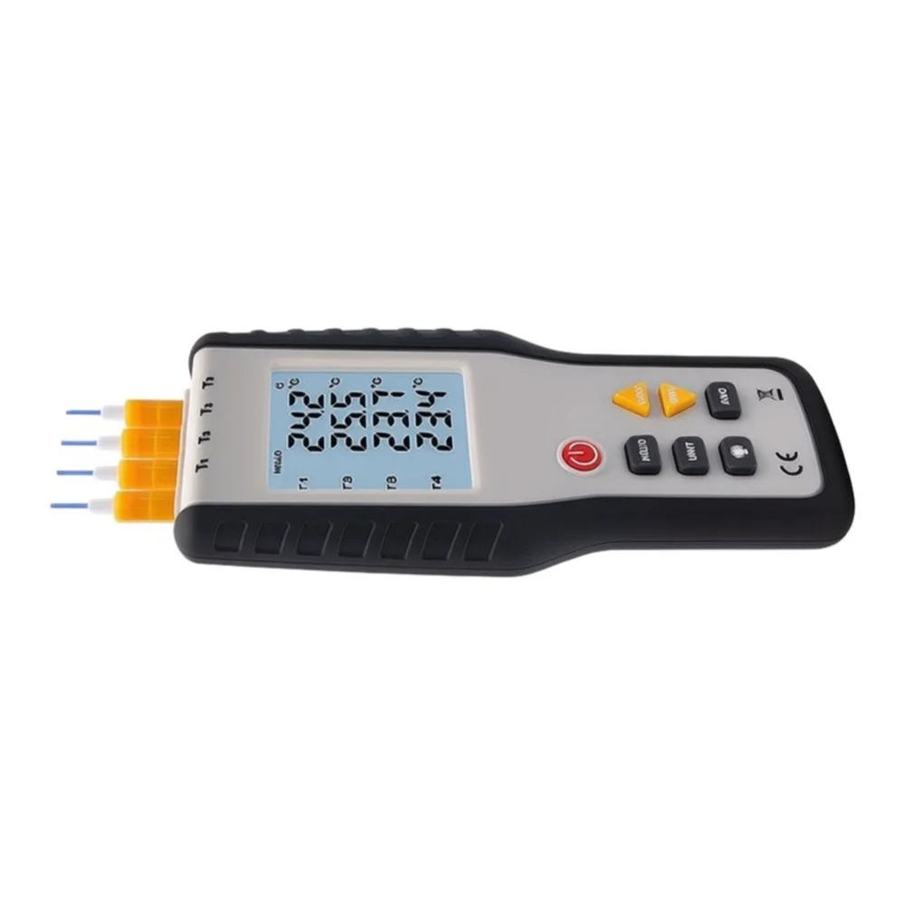 HT-9815 4 Channel Digital Thermocouple Thermometer Type K Probe -200 To 1372C Backlit LCD For HVAC Lab Industrial Temperature Me