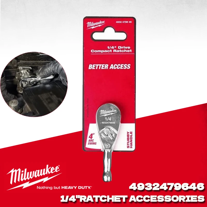 

MILWAUKEE 1/4" Drive Compact Ratchet Durable Milwaukee Power Tool Accessories 4932479646