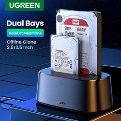 UGREEN HDD 도킹 스테이션 SATA에 USB 3.0 어댑터 2.5 3.5 SSD 디스크 케이스 HDD 박스 도킹 하드 드라이브 인클로저 도킹 스테이션