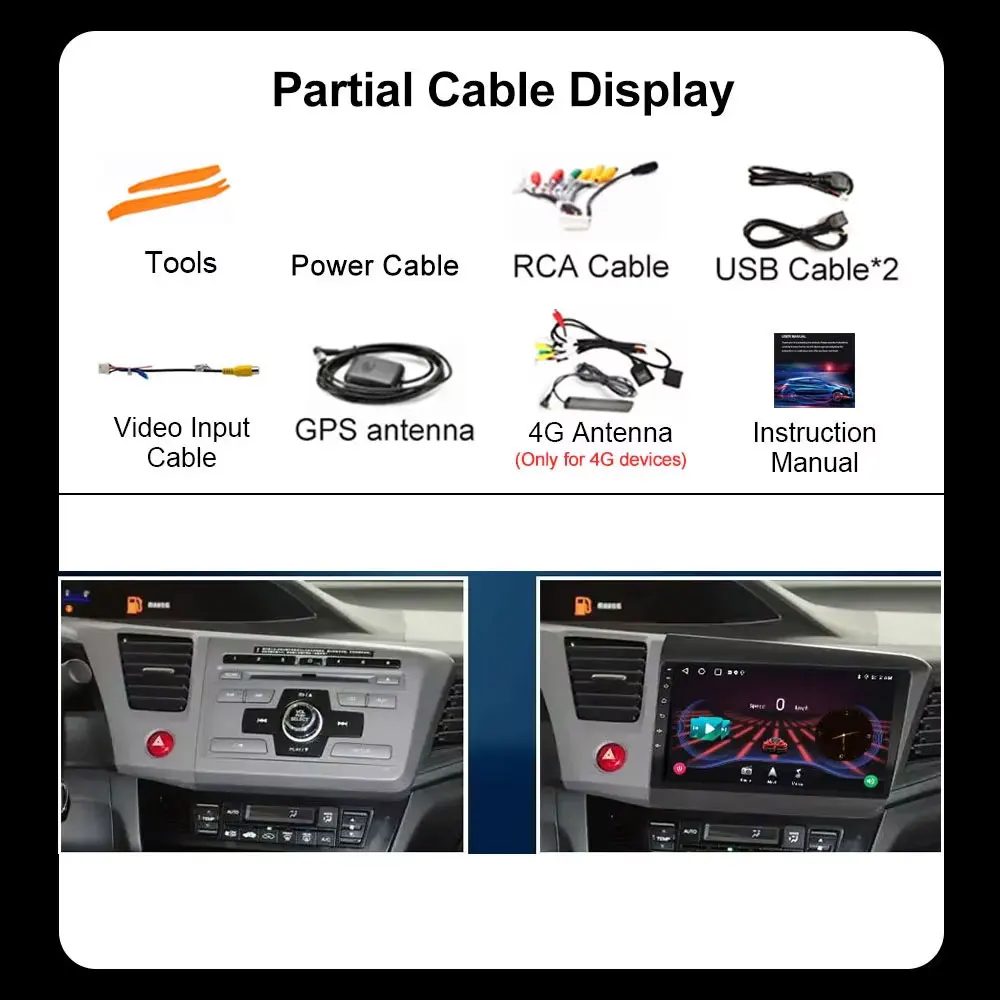 

Android Auto Car Radio For Honda Civic 2012 - 2015 Multimedia Video Player Wireless Carplay Stereo GPS Navigation Audio DSP 4G