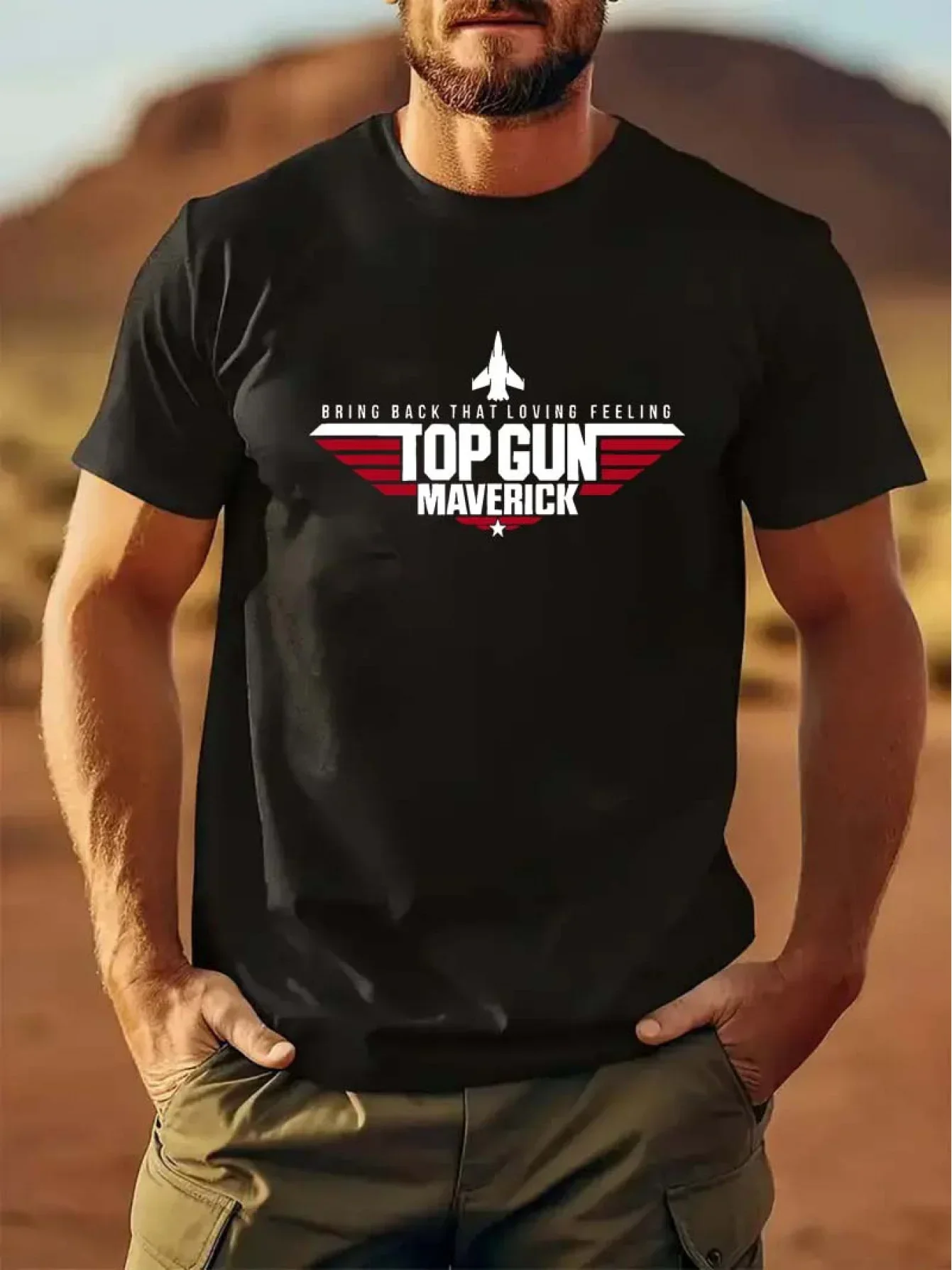 

TOP GUN MAVERICK movie peripheral 100% pure cotton printed T-shirt, street fashion, casual and sporty men's T-shirt