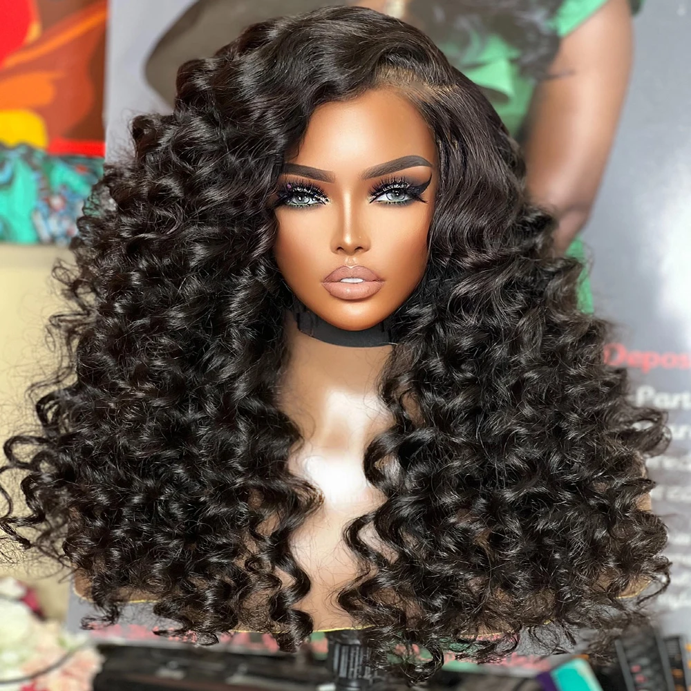 

Deep Wave Glueless Wigs Wear And Go 13×4/13×6 HD Transparent Lace Frontal Wigs 400 Density Brazilian Remy Preplucked For Women