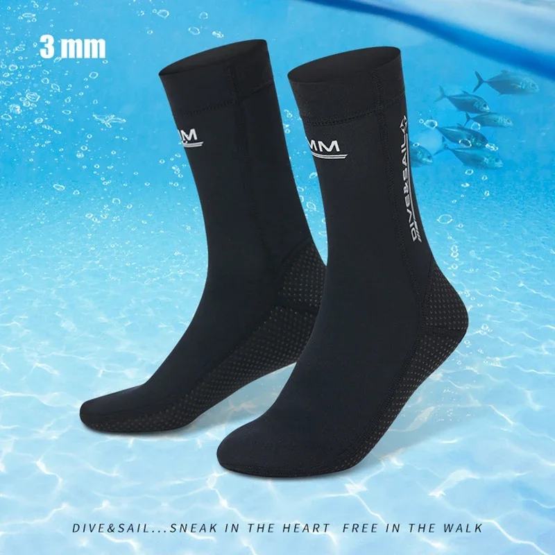 3MM Neoprene Winter Swimming Snorkeling Surfing Fishing Scuba Diving Sox Soft Anti Scratch Shoes High Upper Warm Seaside Socks