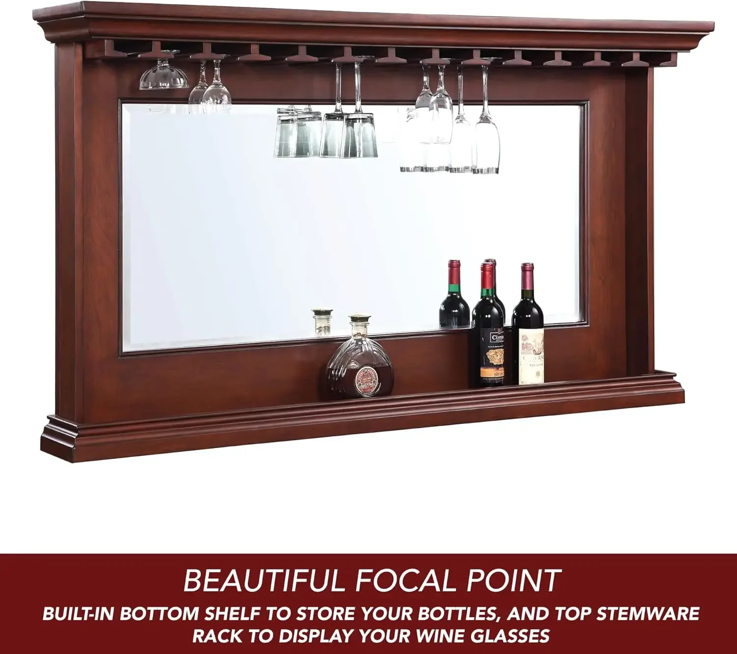 Seville Back Bar Mirror Walnut, 62