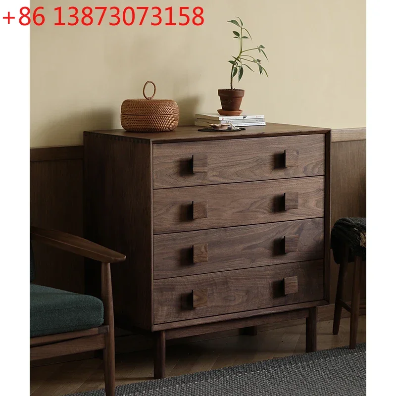 Large and small apartment checkerboard locker, simple solid wood storage cabinet
