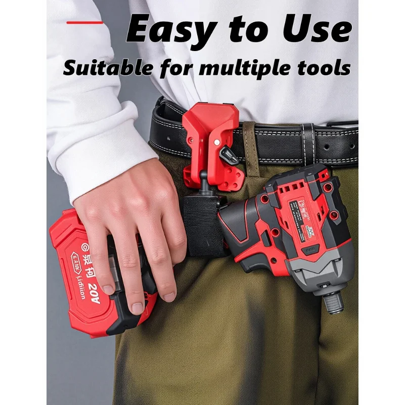 Portable Self-Locking Drill Holder with Belt Clip Quick Release High-Hardness Quick-Hook Tool Organizer for Portable Tools