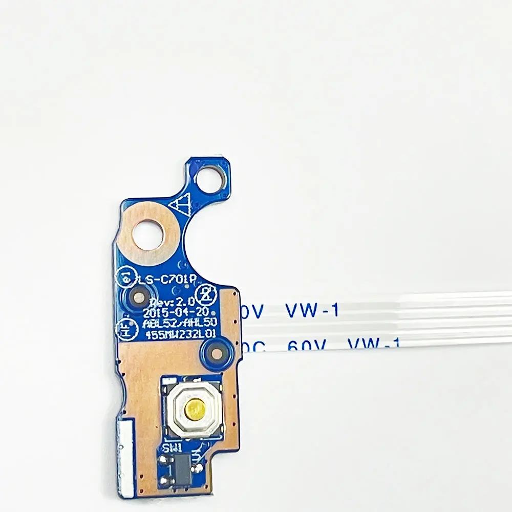 For HP pavilion 15 15-AY 15-AC 15-AC039TX 15-BA 15-AF 250 255 G4 G5 TPN-C125 Power Button Board with Cable 435MW232L01 LS-C701P