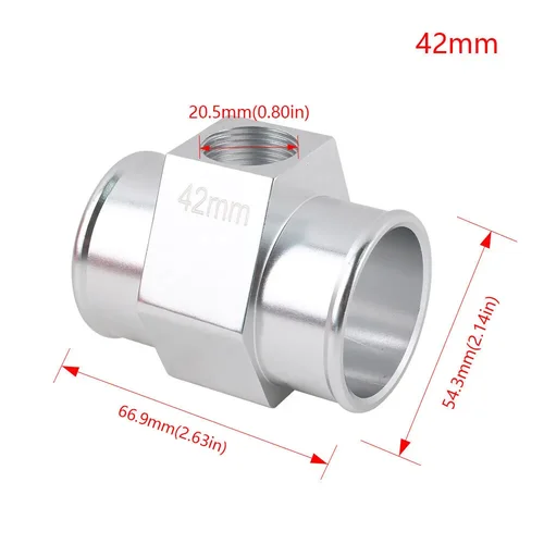 Imagen 2 del producto Adaptador de manguera de radiador de tubo de junta de 38mm, 40mm y 42mm para Sensor de medidor de temperatura del agua de 1/2 ""-14NPT