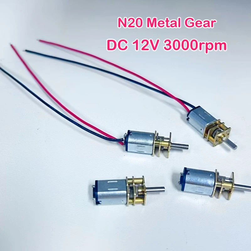 2pcs 750 1500 3000 RPM GA12 N20 DC 12V (Support 6V 3V) Mini Micro Metal Gear Motor High Torque