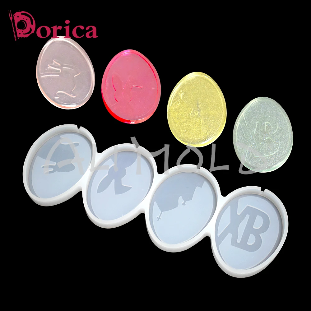 Dorica Easter Rabbit/Egg Epoxy Lollipop Mold Diy Sugar Chocolate Silicone Mold Cake Decorating Tool Kitchen Bakeware Accessories