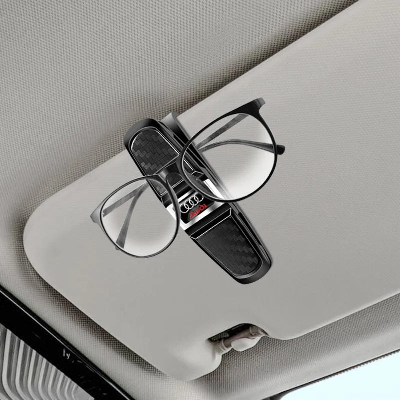 1Pc car sunshade magnetic leather sunglasses clip ticket clip accessories For Audi Sline A1 A2 A3 A4 A5 A6 A7 A8 Q1 S6 Q2 Q3 Q4