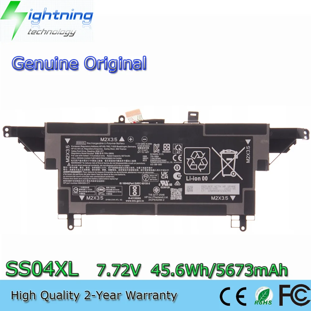 

Оригинальная аккумуляторная батарея SS04XL 7.72V 45.6Wh для HP Elite Dragonfly 13.5 дюймов G4 G3 G3-4J044AV M64309-271