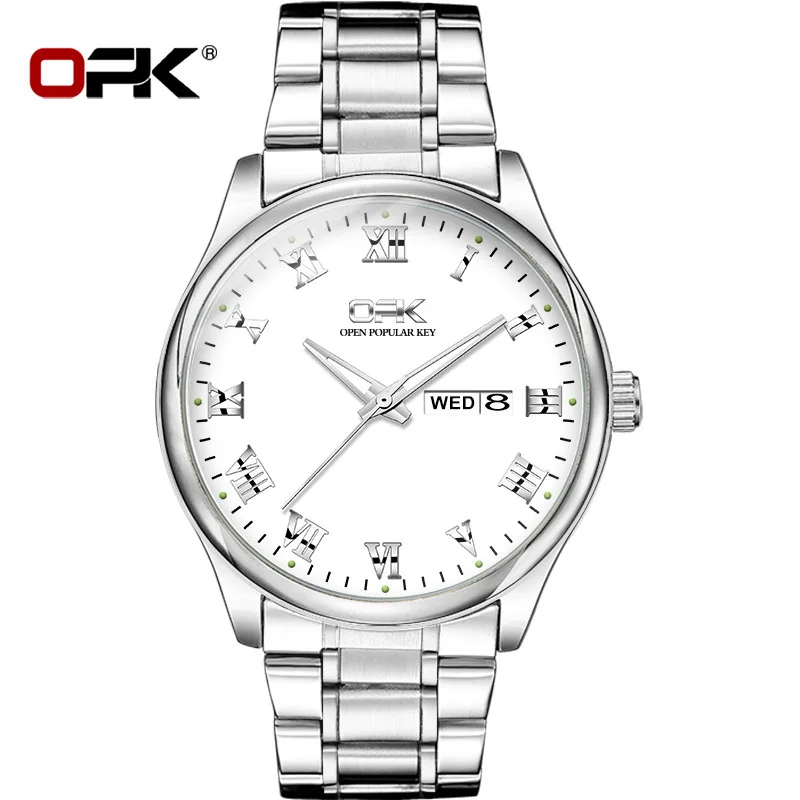 OPK-Montre à quartz double calendrier pour hommes, fabricants de montres de marque, vente en gros