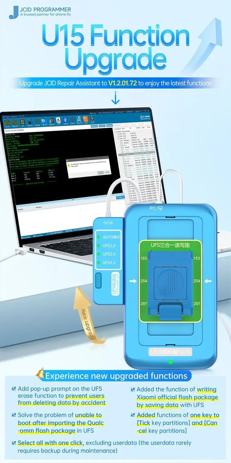

2026 JCID Hot Selling Customized Color Blue or customized Faster Stable JCID Programmer U15