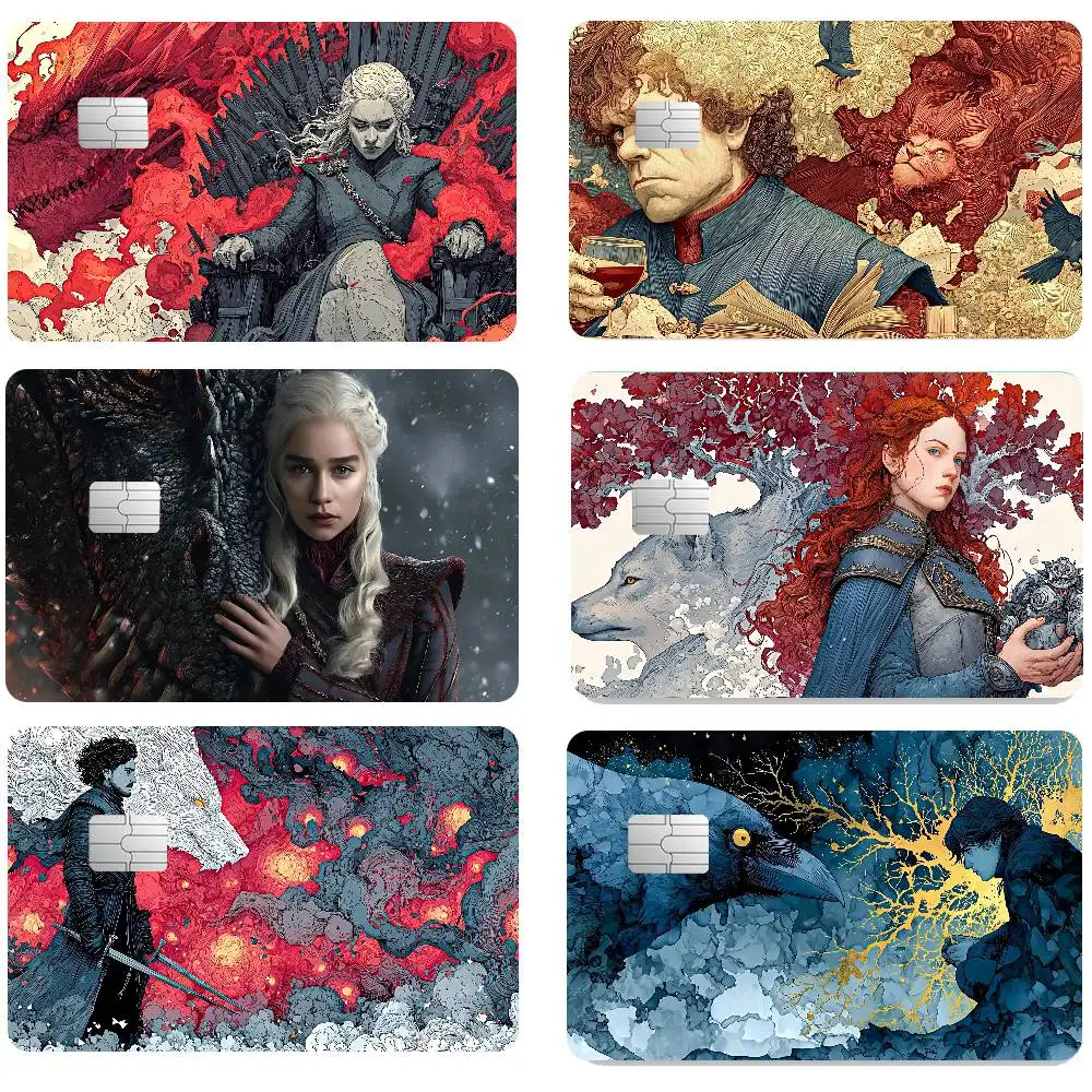 TV Drama Game Of Thrones Anime 4pcs 1Set Film Skin Sticker Tape For Bank Credit Debit Card