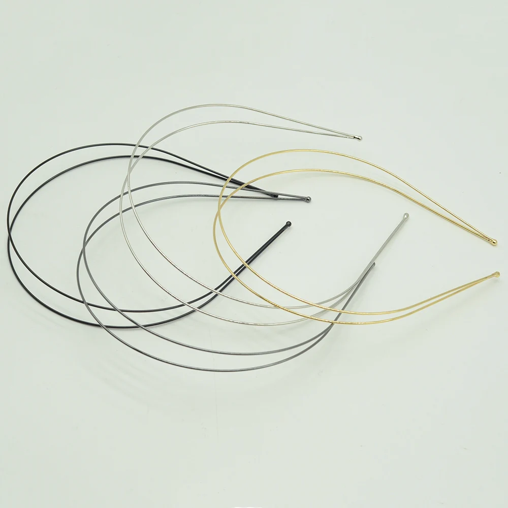 10PCS 1.2mm Silver Double Metal Headbands DIY Wire Hairbands with Smooth Ends Nickle free Lead free Hair Hoops for Womens Girl