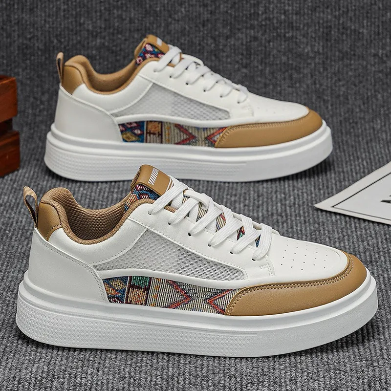 2026 Men Popular White Skateboard Shoes Spring Breathable Non Slip Vulcanized Shoes Trendy Men Leisure Sneakers Tenis Masculino
