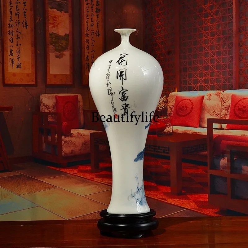 A95 ceramic hand-painted vase ornament Chinese living room TV cabinet Bogu frame ornament/flower blooming wealth