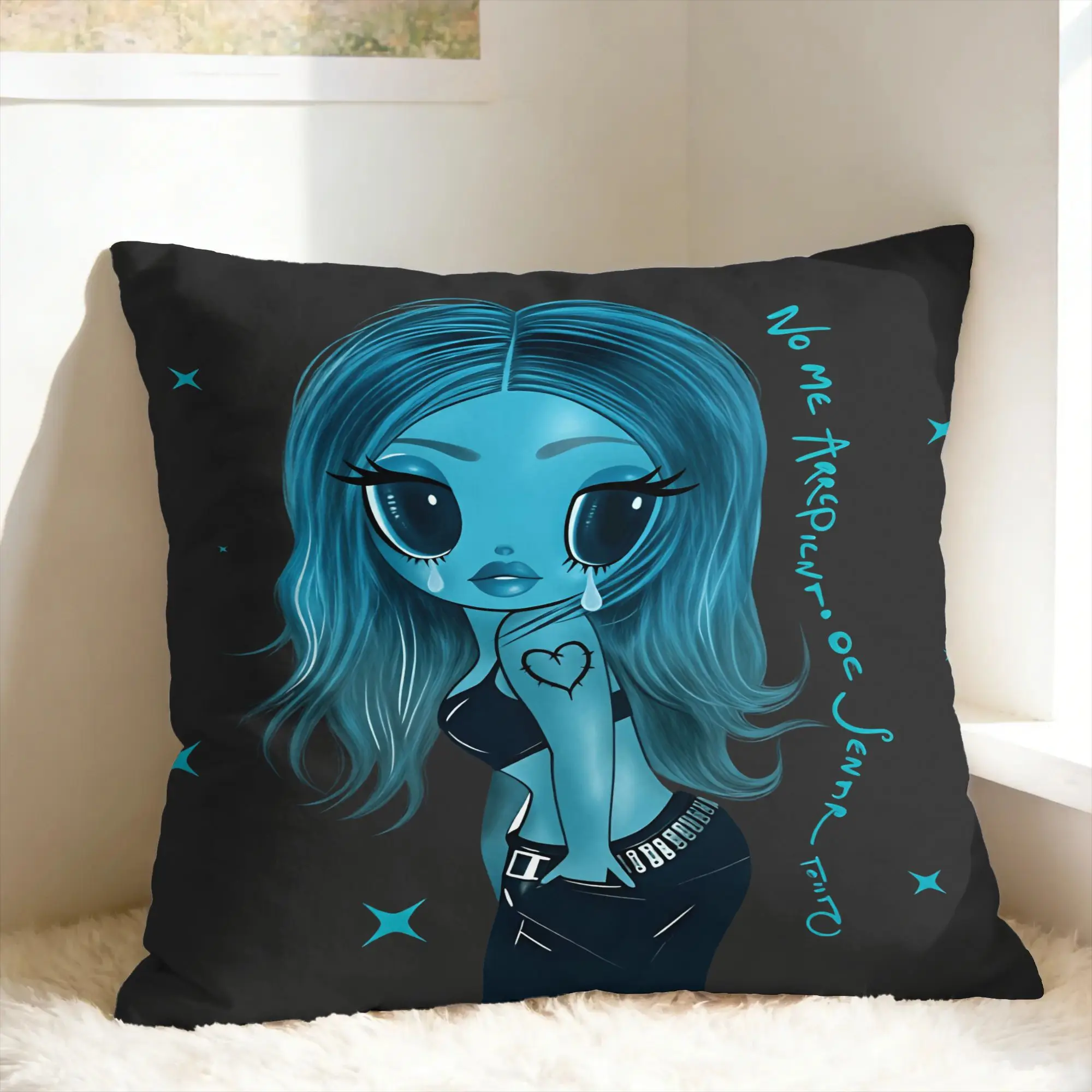 No Me Arrepiento De Sentir Tanto Karols G Pillow Case  Soft Pillow Cover Funny Cushion Cover For Couch Sofa Bedroom