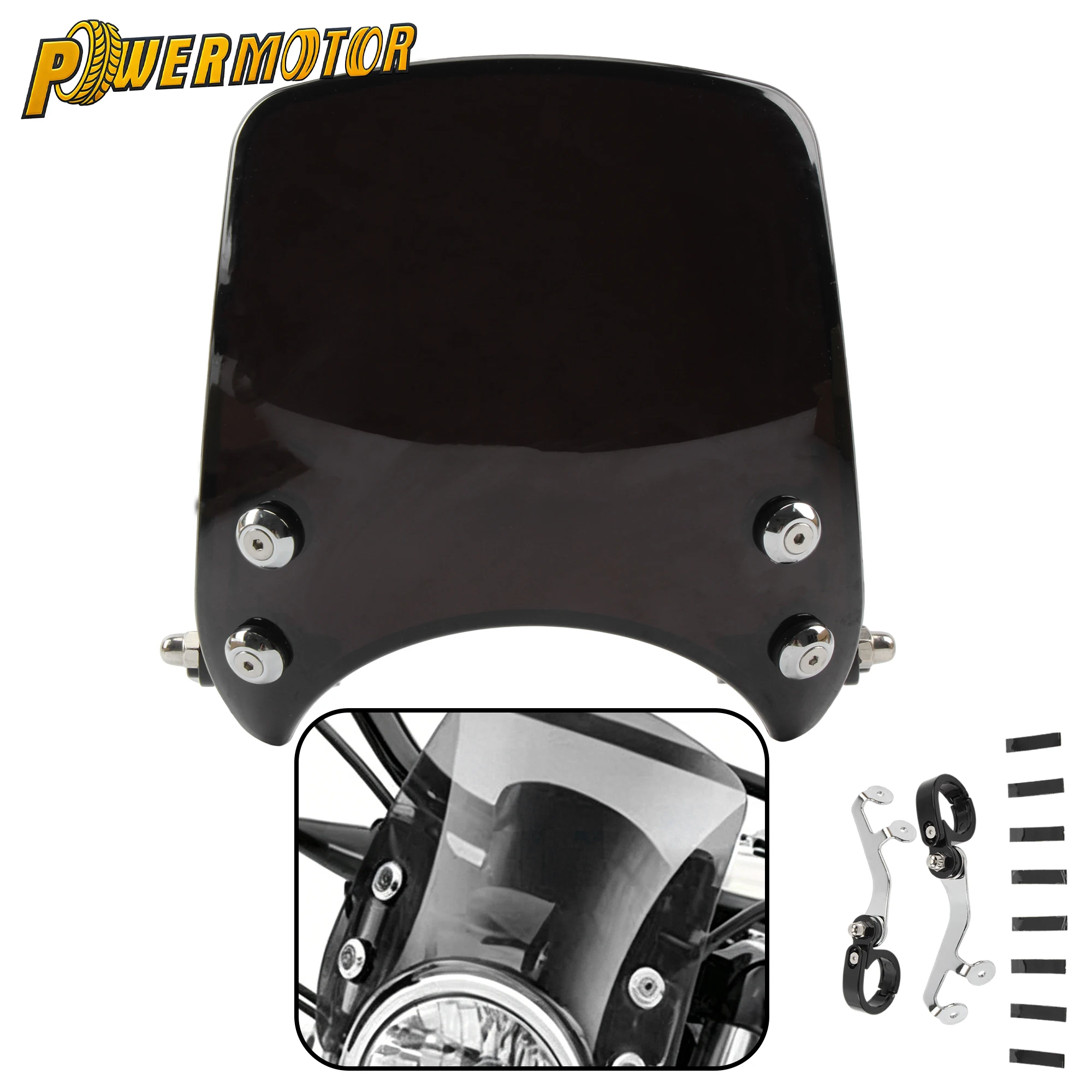 

39mm to 41mm Motorcycle Wind Deflector Adjustable Windscreen Windshield For Harley Sportster 883 1200 XL883 XL1200R Roadster