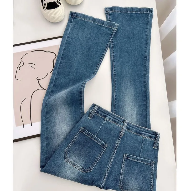 Jean Micro évasé rétro pour femmes, pantalon élastique amincissant taille haute, nouvelle collection automne et hiver