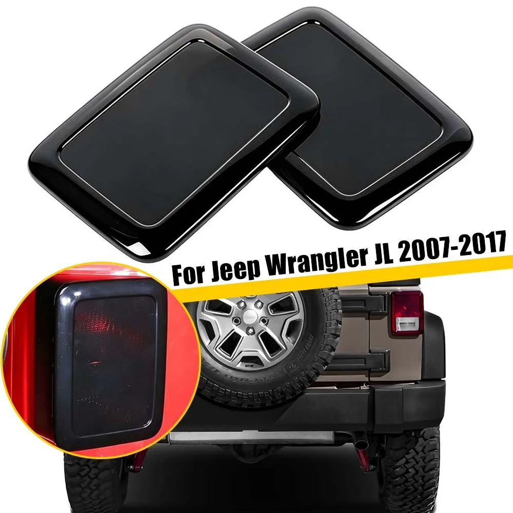 For Jeep Wrangler JL 2007-2017 2x Smoked Black Tail Light Cover Protector Trim Sticker Car Rear Taillight Protective Decoration