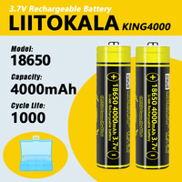 1-40pcs LiitoKala King4000-JT+box 3.7V 18650 4000mAh 12A Discharging Rechargeable Batteries For Flashlight batteries