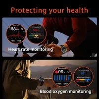 2026 New Military Smart Watch 1400mAh Battery 5ATM Waterproof Flashlight Heart Rate Sports Tracker Smartwatch Men T-Rex 3 Ultra 6