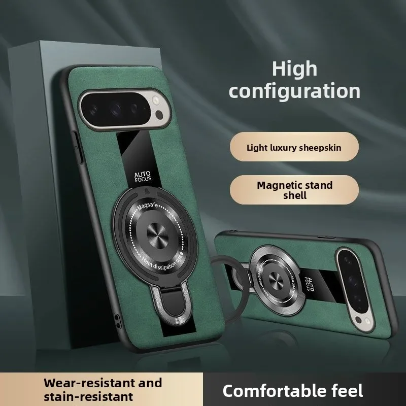 حافظة لهاتف جوجل بيكسل 10 برو XL طراز الأعمال 360 °   غطاء جلدي فاخر دوار مضاد للسقوط لهاتف Google Pixel10 Pro XL