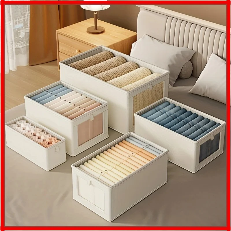 

Прозрачные органайзеры для хранения в шкафу, ящики для одежды, коробки для хранения футболок, джинсов, нижнего белья, брюк