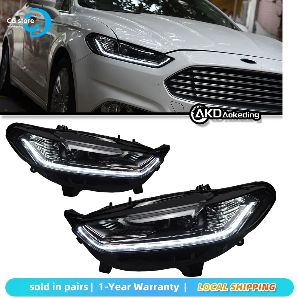 CG Car Styling Built in LED bulb Headlight Assembly for Ford Fusion Gen2 2013-2016 Mondeo Mk5 CD4 Front Lamps Auto Accessories