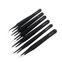 2/6pcs Precision Tweezers Set ESD Anti-Static Stainless Steel Tweezers Repair Tools ESD-10/11/12/13/14/15