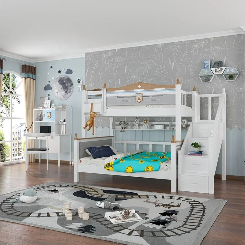 Modern Kids Bed and Wardrobe Set for Boy's Bedroom