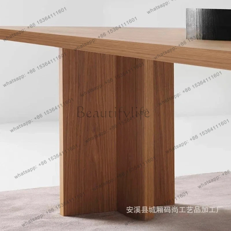 Nordic solid wood desk long conference table Italian minimalist workbench home living room study