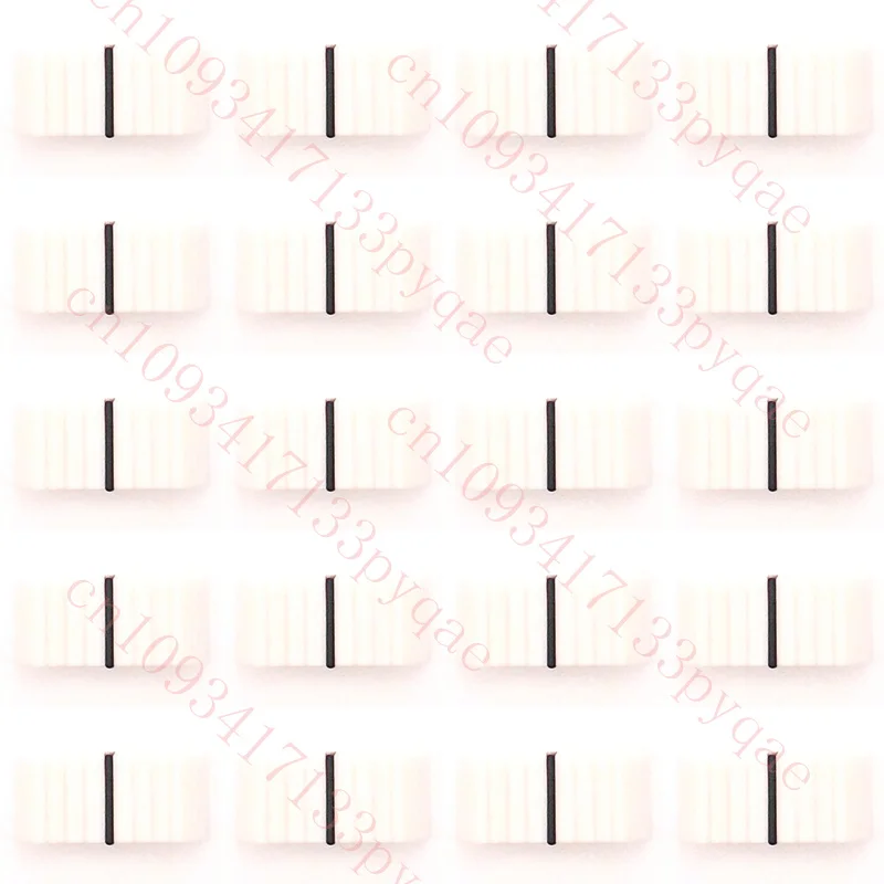 20pcs Fader Knob Cap 24mmLx10mmW For Yamaha Soundcraft Mixer hole 4mm(White)