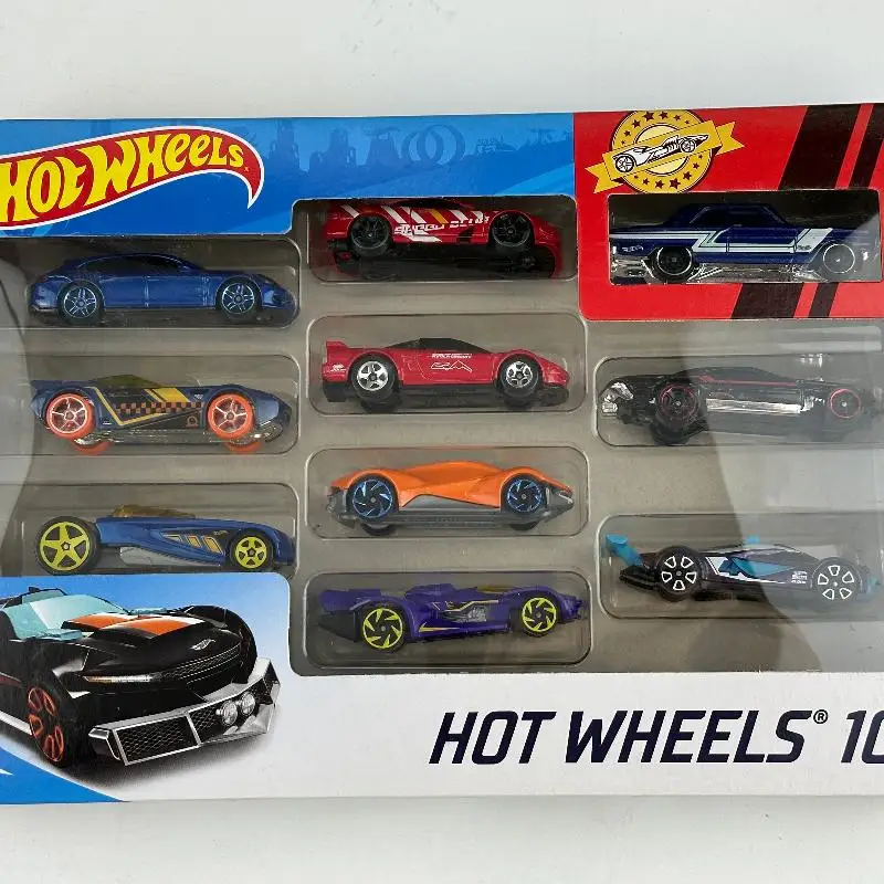Roda quente 54886 carro esportivo quente h7045 série de transporte dez carro caixa de presente das crianças liga modelo de carro brinquedo coleção presente