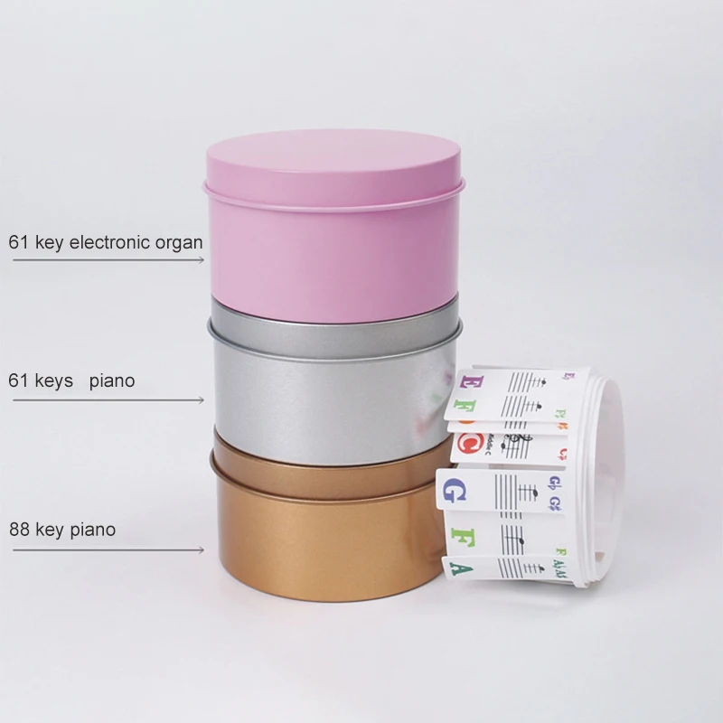 Pomocnik dla początkujących pianistów: etykiety na klawisze pianina 88/61 klawiszy, zdejmowane, do nauki oznaczeń nut.