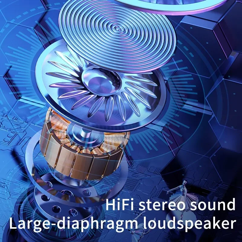 Słuchawki Bezprzewodowe Bluetooth X37 Zewnętrzne Sportowe Zestaw Słuchawkowy 5.3 z Pojemnikiem do Ładowania Wyświetlacz Dotykowy do Muzyki