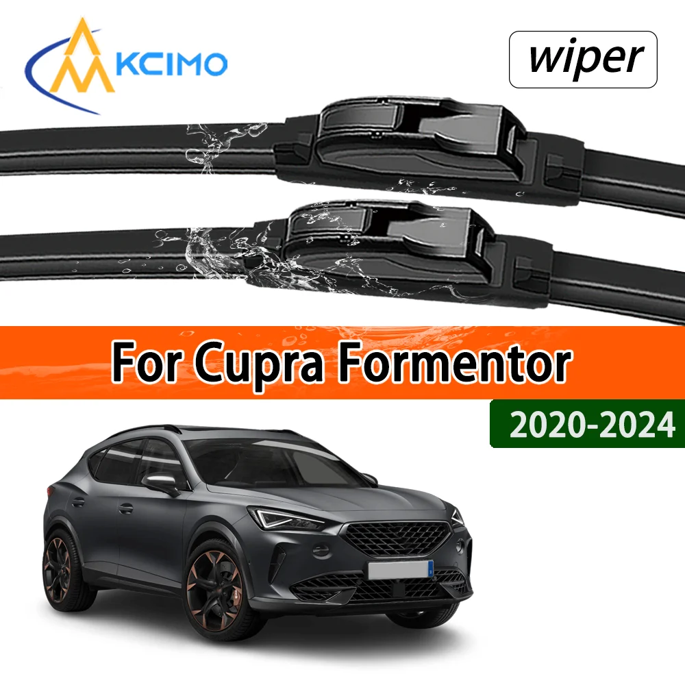 Silent Black Frontwischerblätter-Set für Cupra Formentor 2020–2024 2022 2023, Zubehör für Auto-Windschutzscheibe, Windschutzscheibe, Fensterwischer