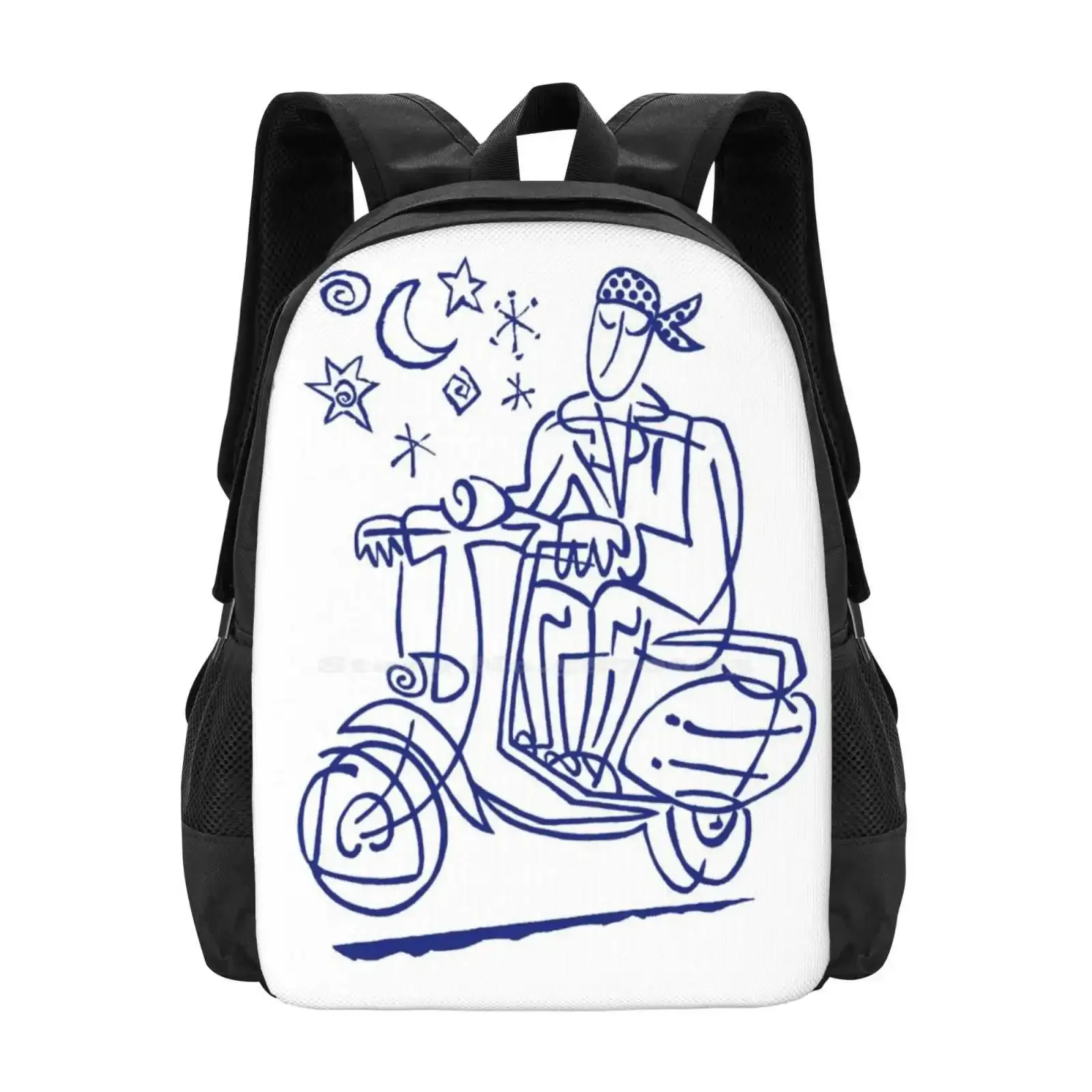 الأزرق سكوتر بواسطة تيم ديفيز رائجة البيع حقيبة مدرسية على ظهره حقائب الموضة سكوتر موتورولا متعة الصيف السفر تيم ديفيز #1