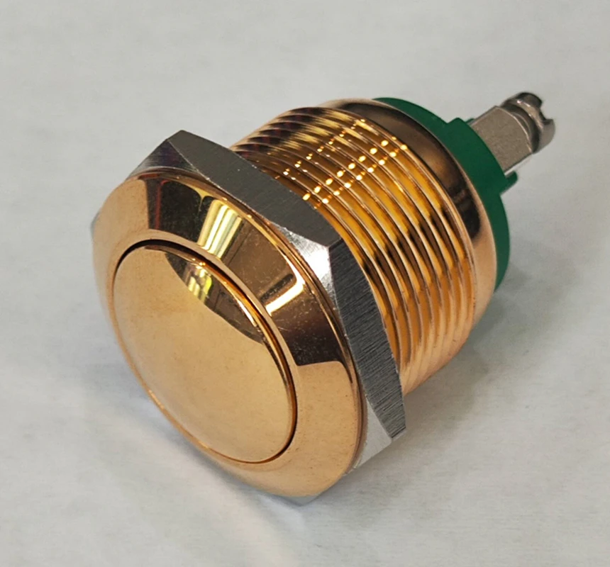 ELEWIND 16mm Screw terminal Momentary (1NO) Golden push button  (PM161B-10/G )