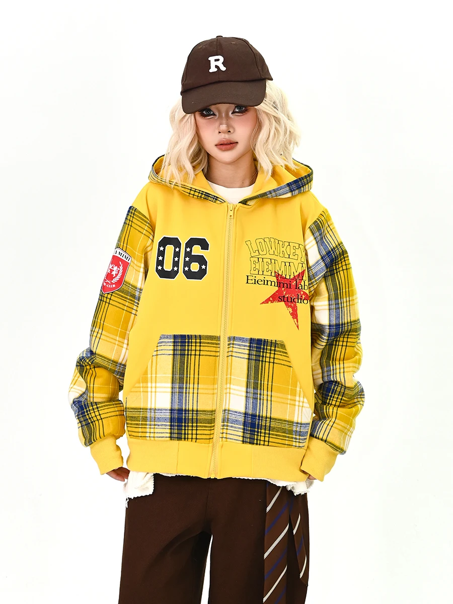 

Женская свободная толстовка с капюшоном, пэчворк со звездами, новая весенняя коллекция, повседневная уличная одежда в корейском студенческом стиле, комфортная верхняя одежда