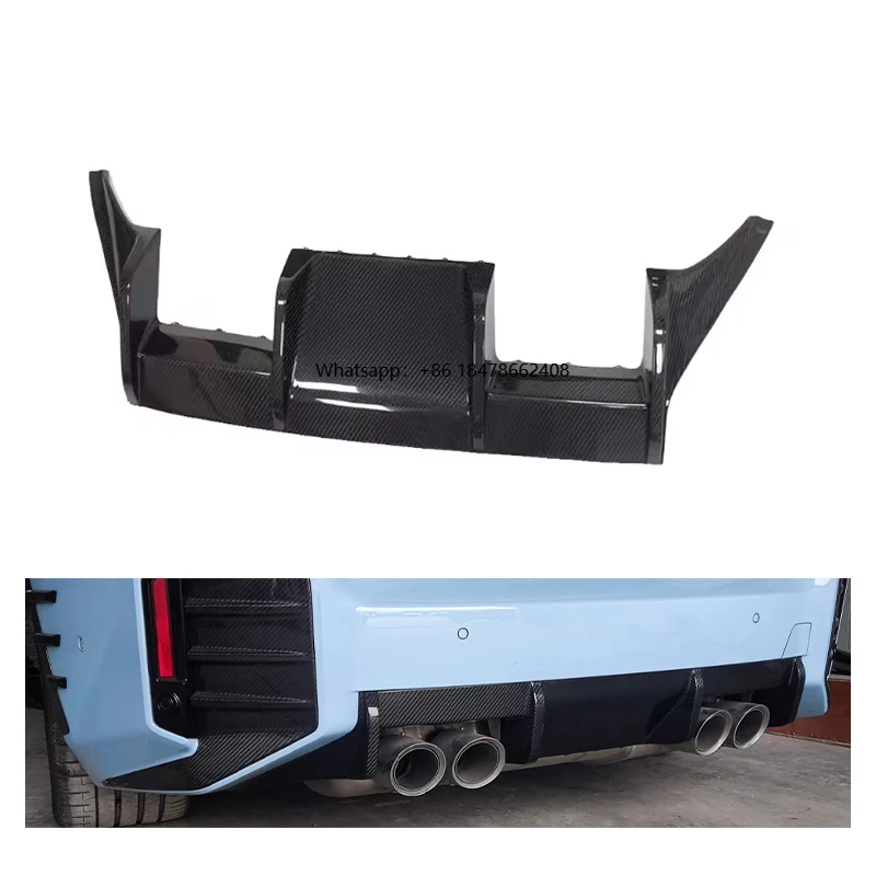 

Luxury Dry Carbon Fiber Rear Bumper Diffuser Lip for M2 G87 2023-2024 Bodykit Tow Hook Cut-Outs New Rear Diffuser Splitter
