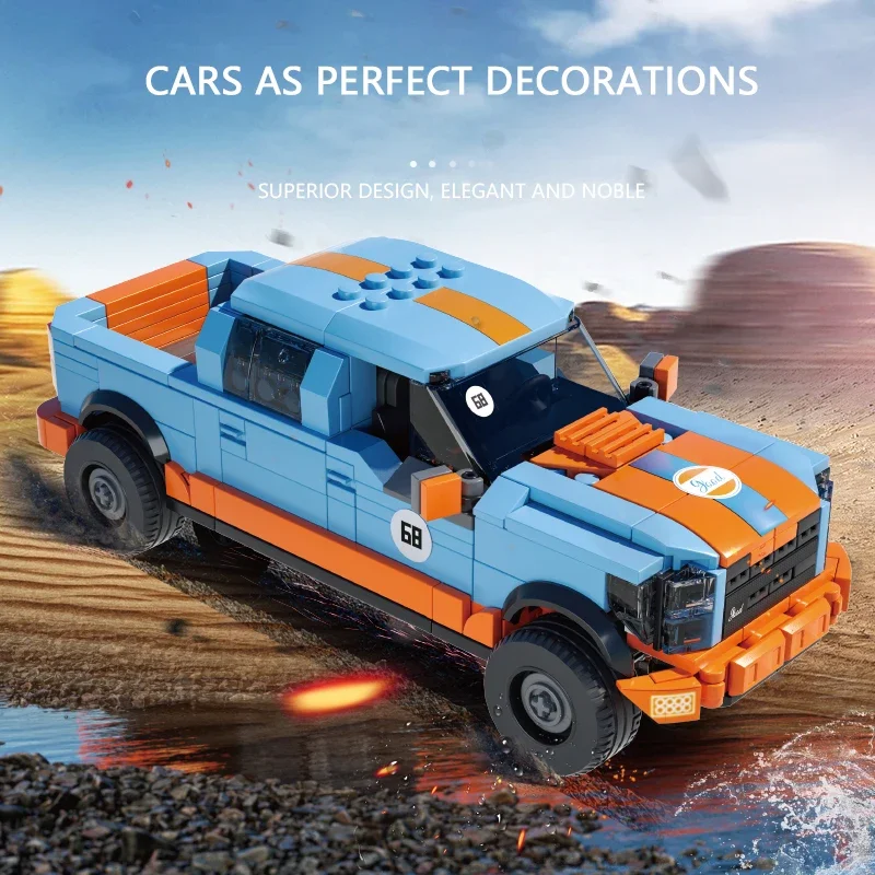 457PCS F-150 Pickup Truck Building Blocks City Freight Truck Model MOC Car Bricks Desktop Decoration Kids DIY Toys Holiday Gifts