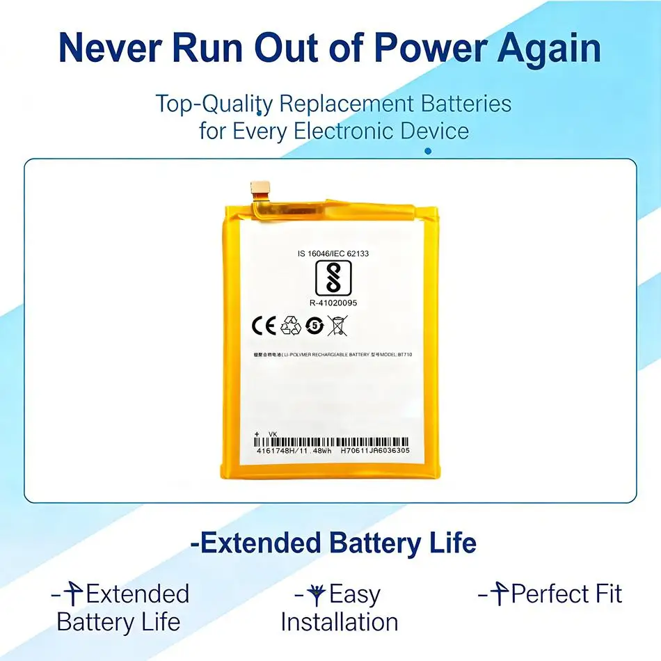 

Аккумулятор для мобильного телефона Meizu Blue A5 M5c M710M M793Q BT710, 3060 мАч, с отличной работой при низких температурах