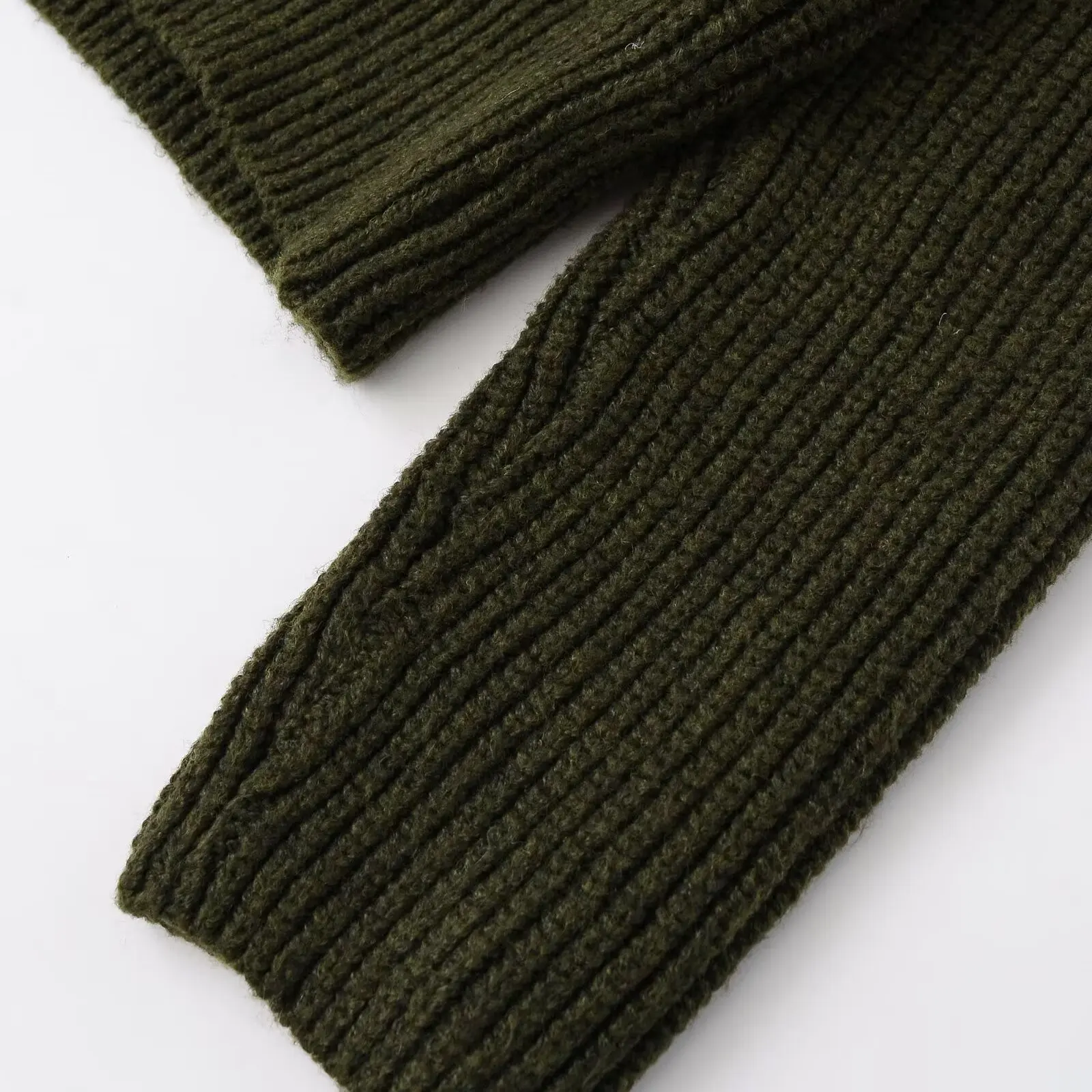 KASLEAD New Women's Faion Simple Loose Zipper Knitted Sweater Jaet Polyester Fiber Long Sve Open Cardigan